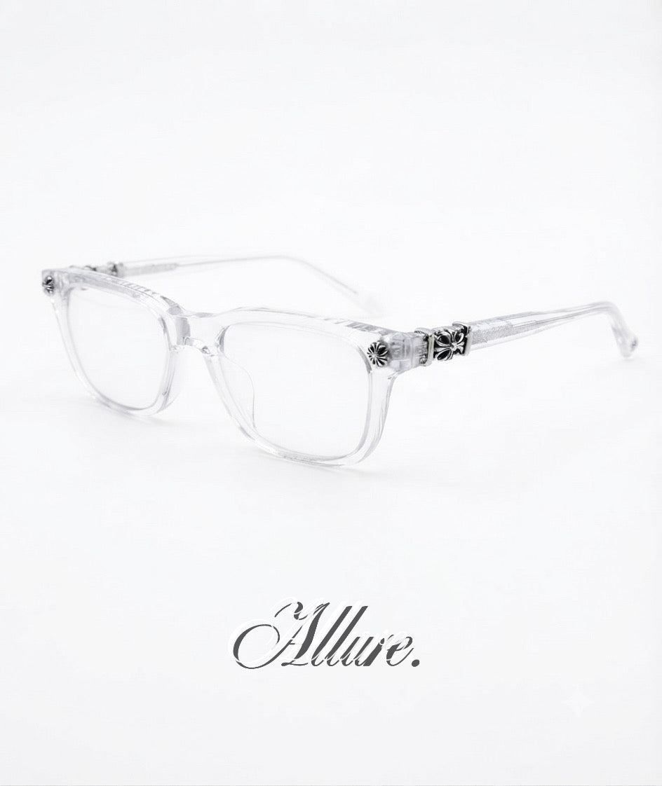 Allure chrome glasses (transparent)