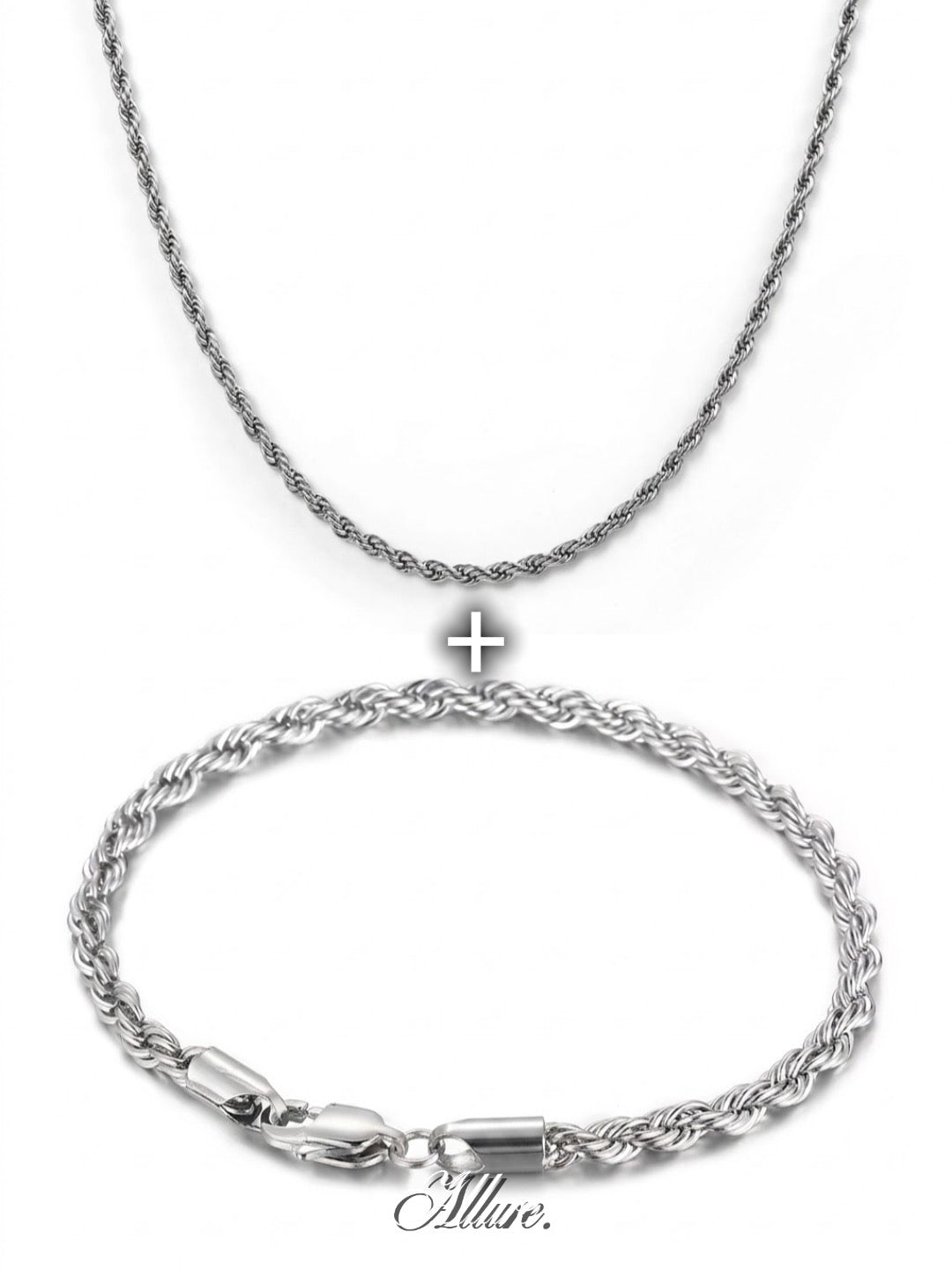 Bracelet et chaîne torsadée allure