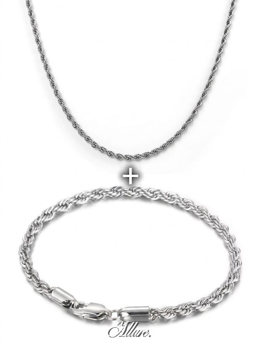 Bracelet et chaîne torsadée allure
